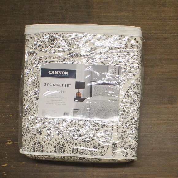 NWT Cannon Gramercy Quilt Set 3-Piece Paisley Gray Multi Full / Queen - Picture 6 of 9